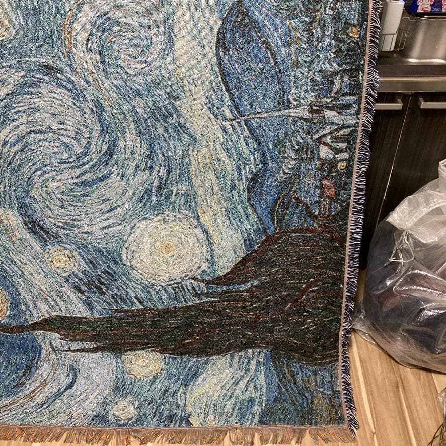 CAFU アート ラグ マット ブランケット ゴブラン ゴッホ 星月夜 芸術