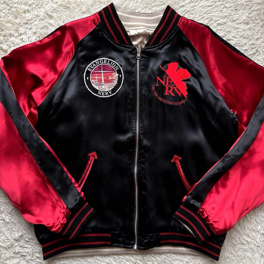 ★希少 XLサイズ★ エヴァンゲリオン 錦 スカジャン 刺繍 リバーシブル 和柄