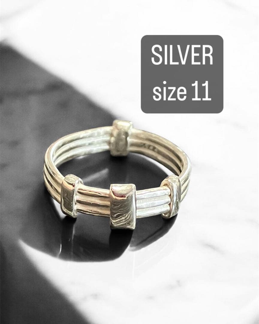 ハンドメイド　シルバーリング 11号 Charch jewelry