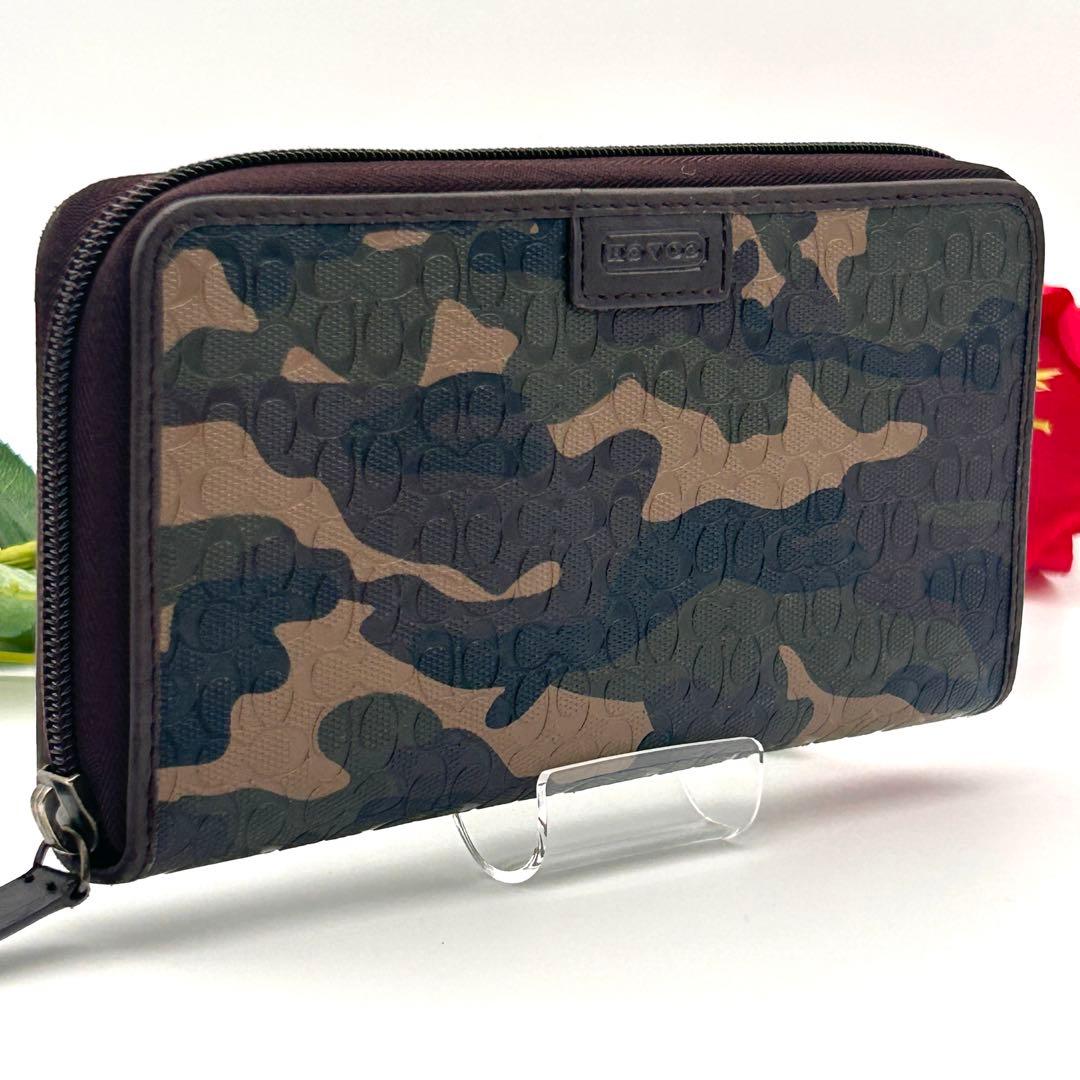 極美品✨ COACH コーチ 長財布 シグネチャー 迷彩柄 【希少性高い】