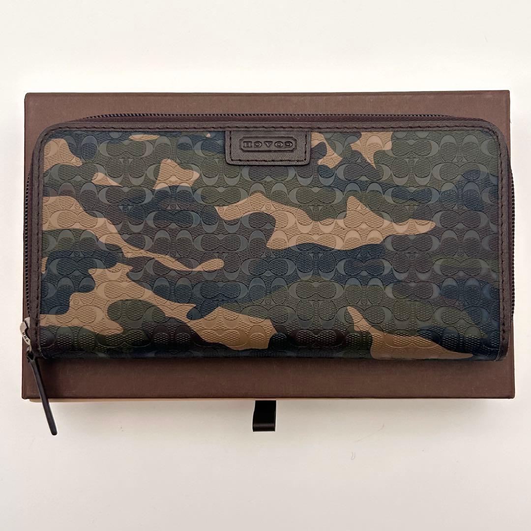 極美品✨ COACH コーチ 長財布 シグネチャー 迷彩柄 【希少性高い】