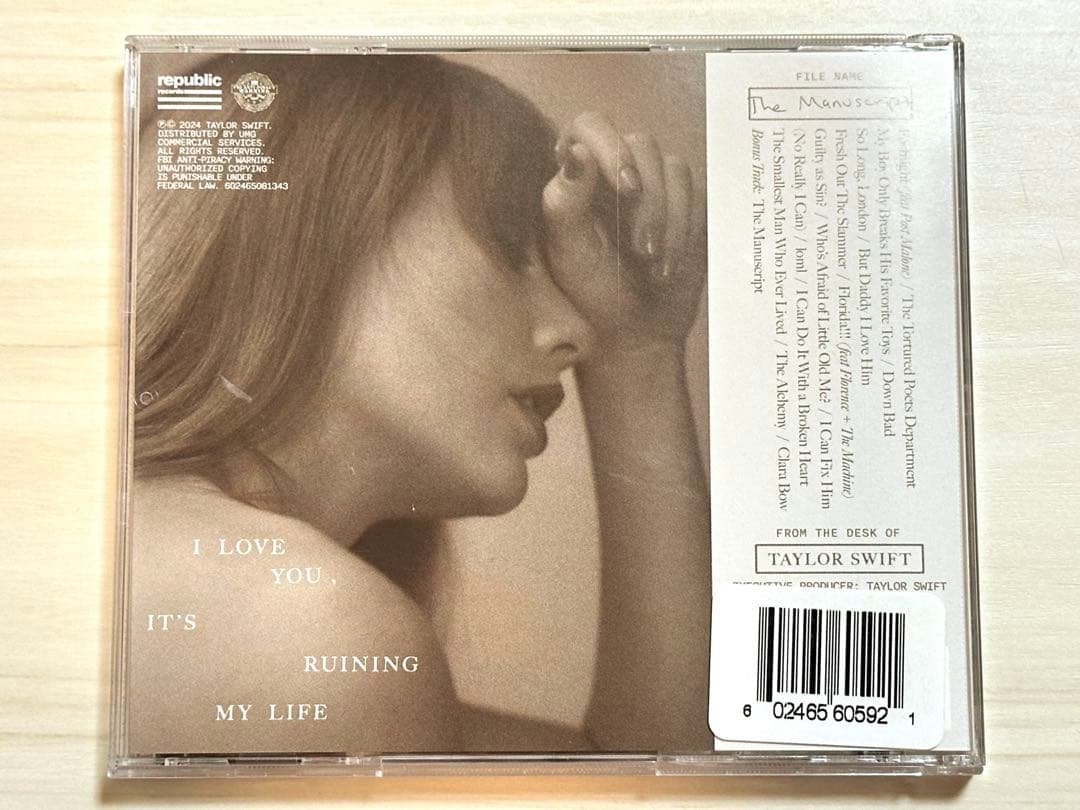 直筆サイン入り Taylor Swift TTPD 新品 輸入盤 CDアルバム