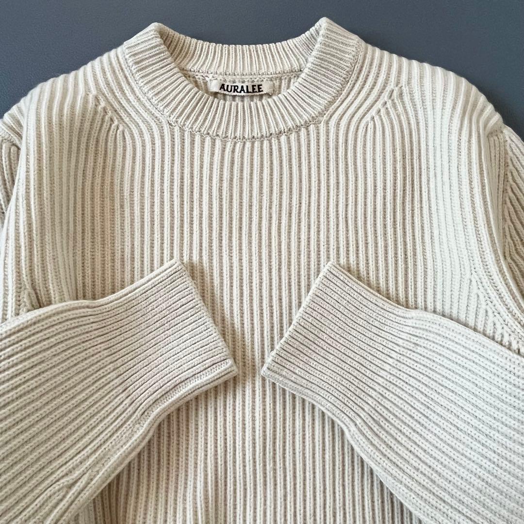 美品＊AURALEE　ウールカシミヤリブニット　オーラリー