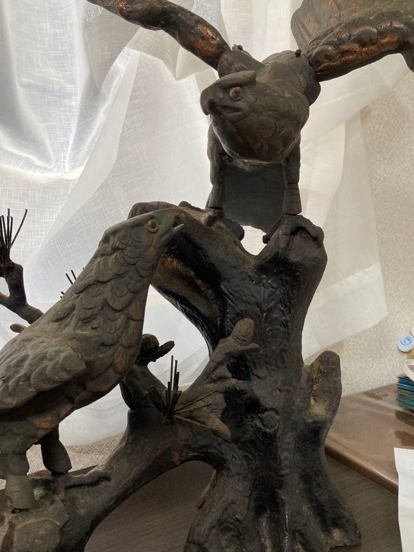 置物　親子　鷹　飛翔　縁起物　開運　招福