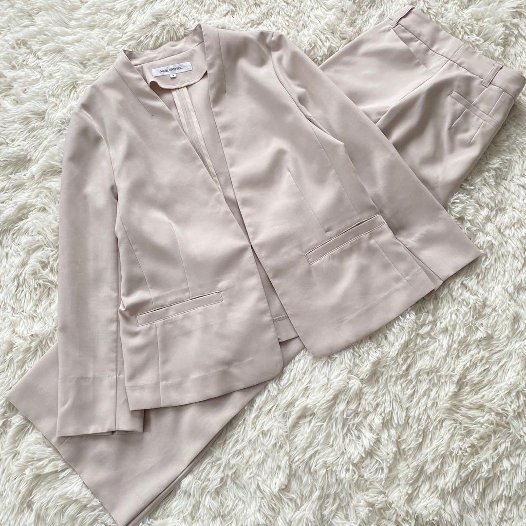 ナチュラルビューティ ベーシック セットアップ ノーカラー 洗える ベージュ S