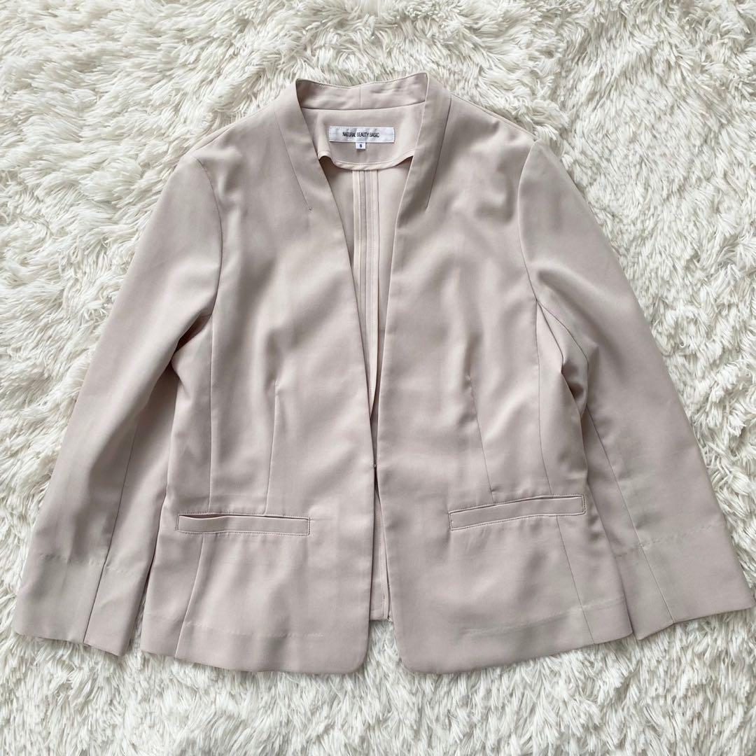 ナチュラルビューティ ベーシック セットアップ ノーカラー 洗える ベージュ S