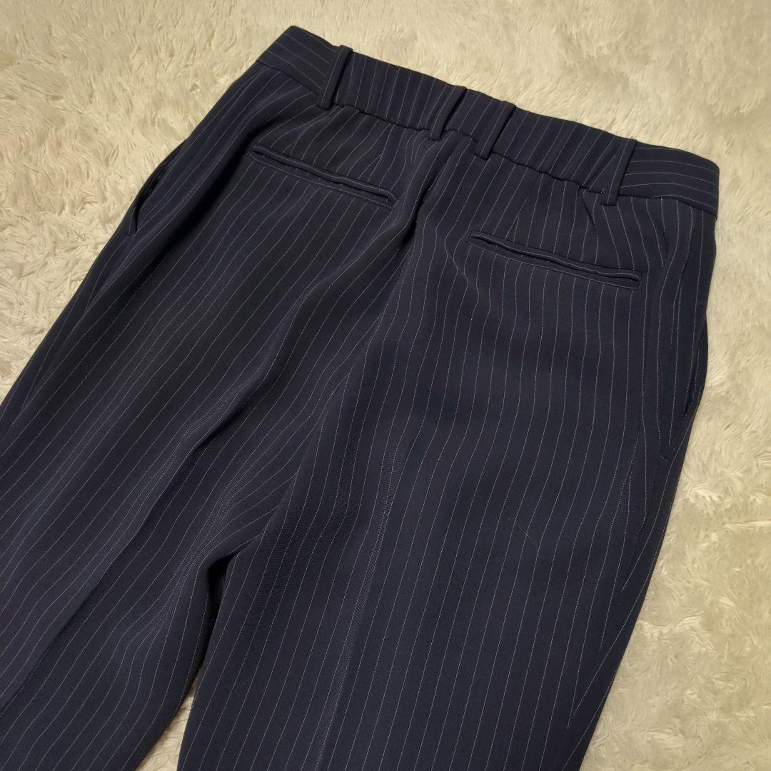 美品！PLST　ノーカラーパンツスーツセットアップ　M　2024年モデル　紺