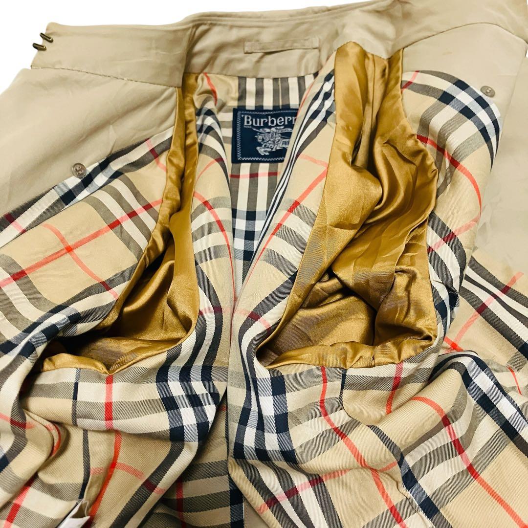 90's バーバリー ノバチェックトレンチコート ベルト付 白タグ