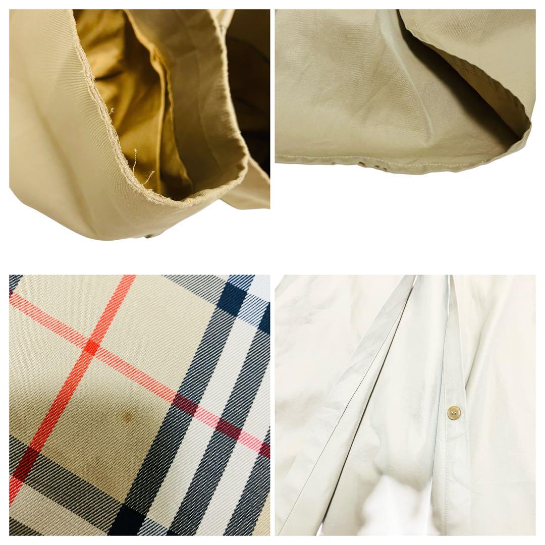 90's バーバリー ノバチェックトレンチコート ベルト付 白タグ