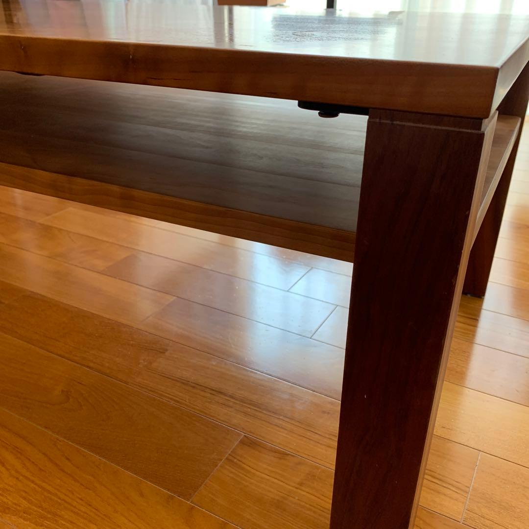 コーヒーテーブル　ローテーブル　チェリー材　収納棚付き