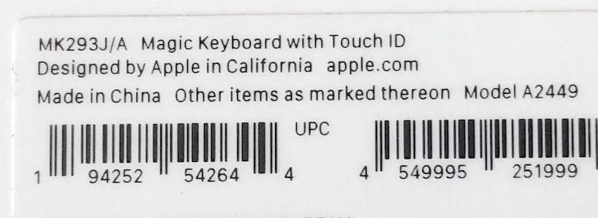 使用少｜Touch ID｜Magic Keyboard｜A2449｜JIS｜純正