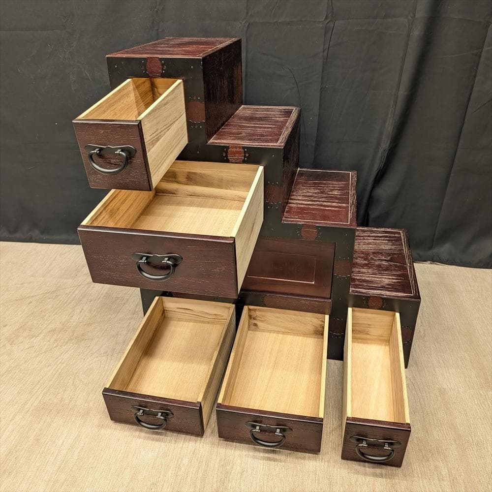 美品　階段箪笥　時代箪笥　和箪笥　整理箪笥　タンス　チェスト　引き出し　小振り