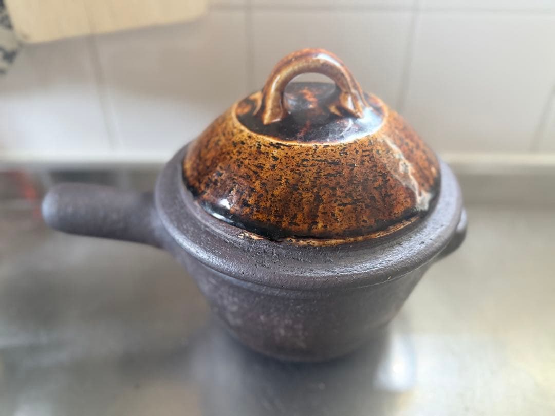 岩井窯 蓋付片手土鍋 大　山本教行