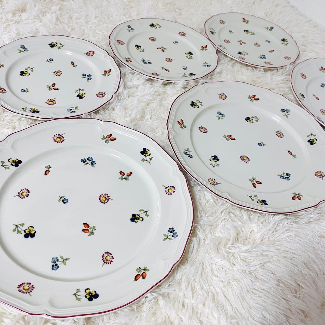 【美品】Villeroy & Boch プチフルール　皿　大・中6枚セット　廃盤