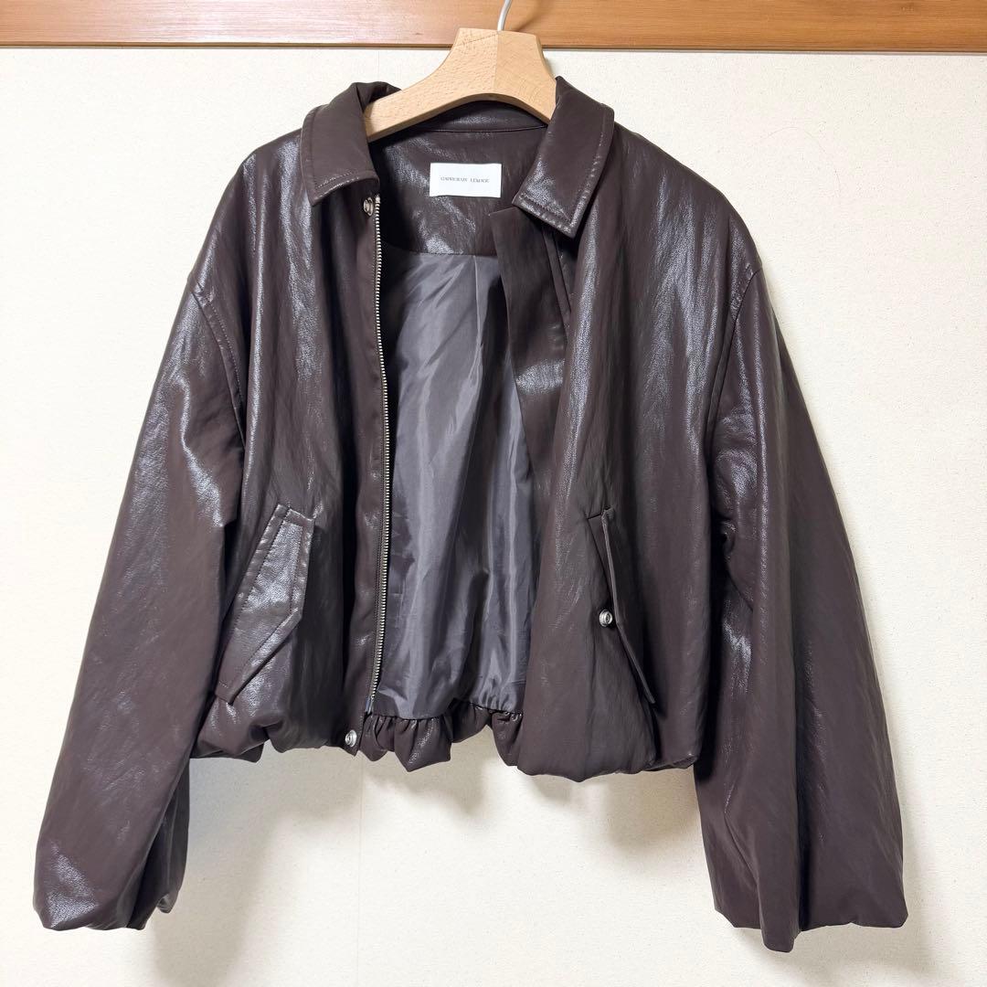 CAPRICIEUX LE'MAGE バルーンレザージャケット　ブラウン38