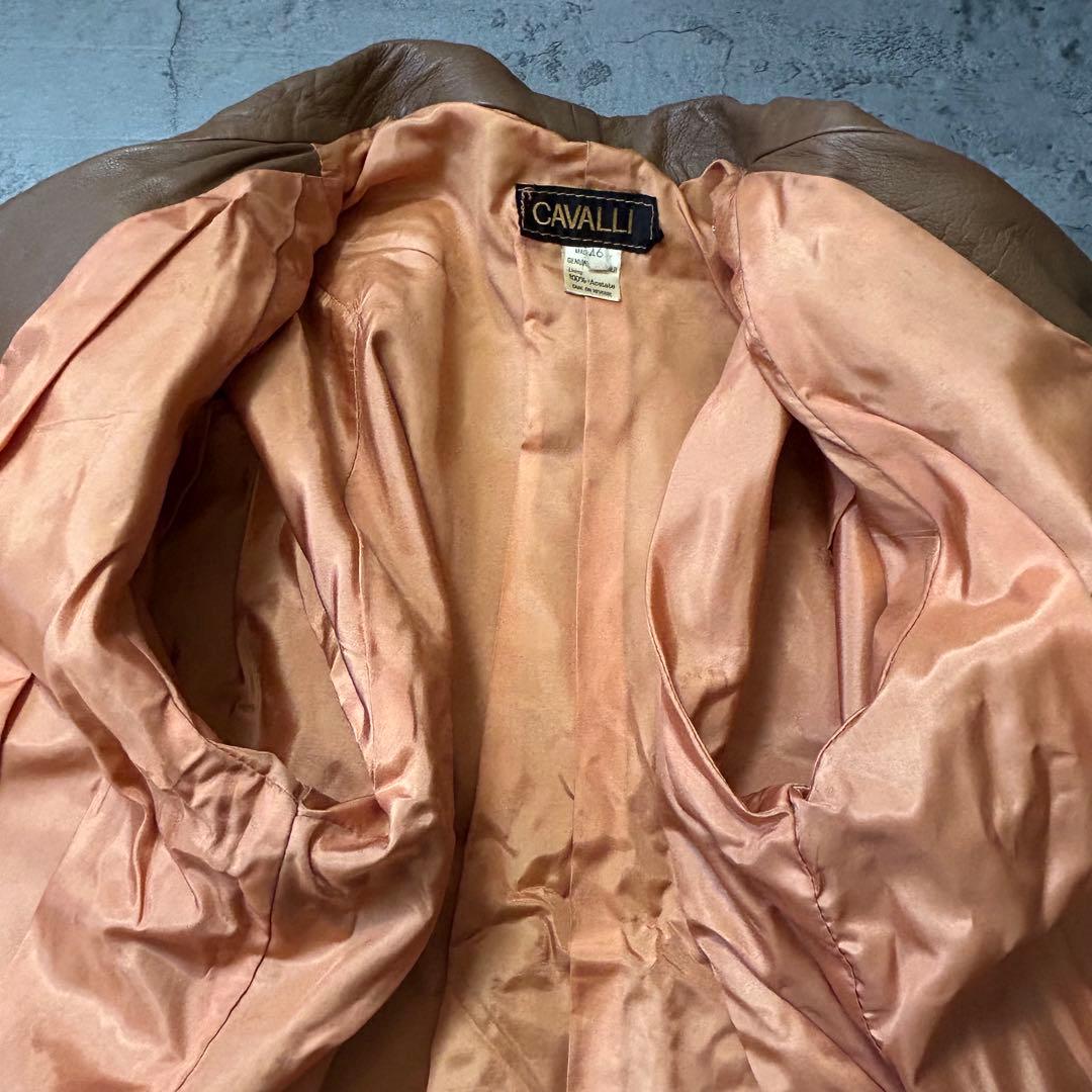vintage 希少 CAVALLI 本革 レザー ジャケット コート ベルト