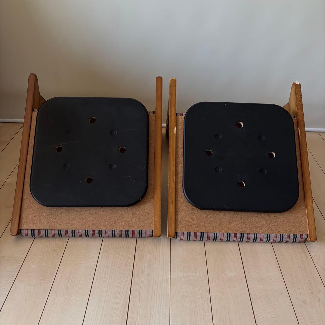 折り畳み 回転 木製座椅子 和モダン ２点セット 和座椅子 中居木工