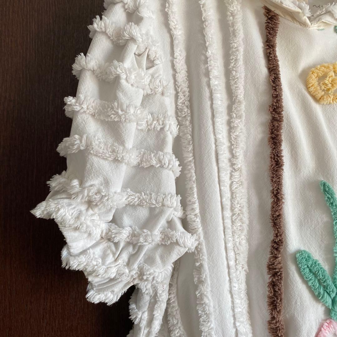 nude vintage パフスリーブ シェニール織 キルティング