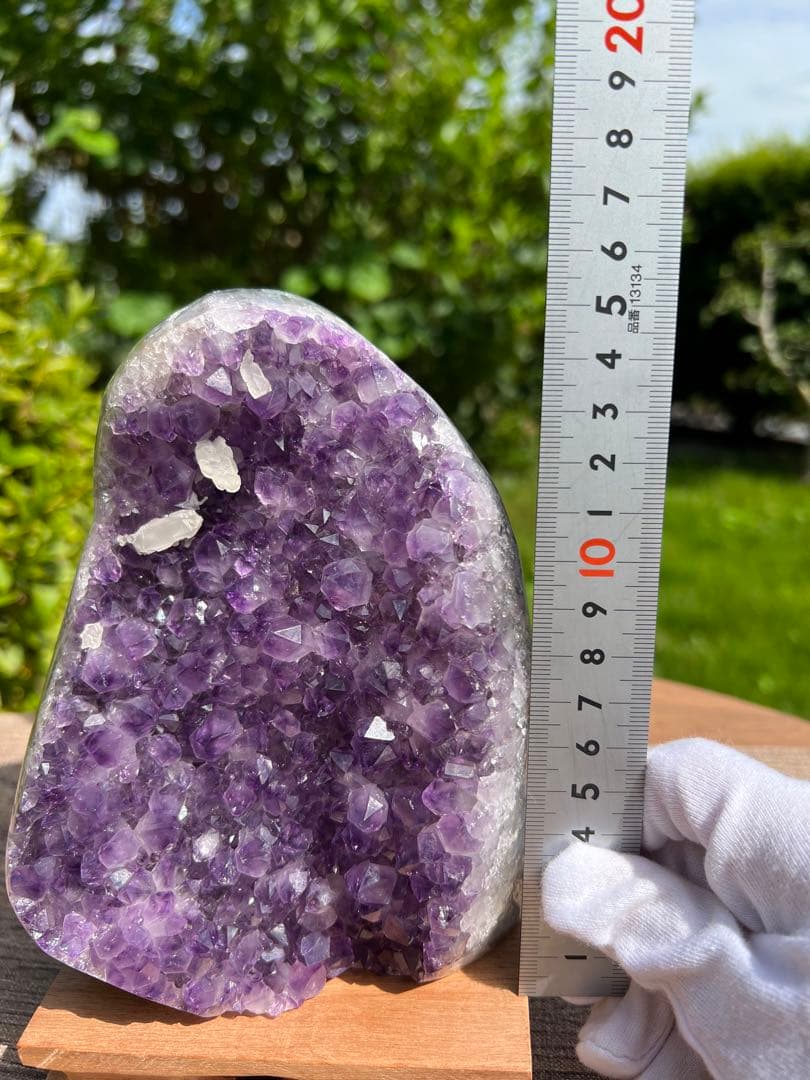 217 高品質アメジストドーム クラスター カルサイト共生　ウルグアイ産