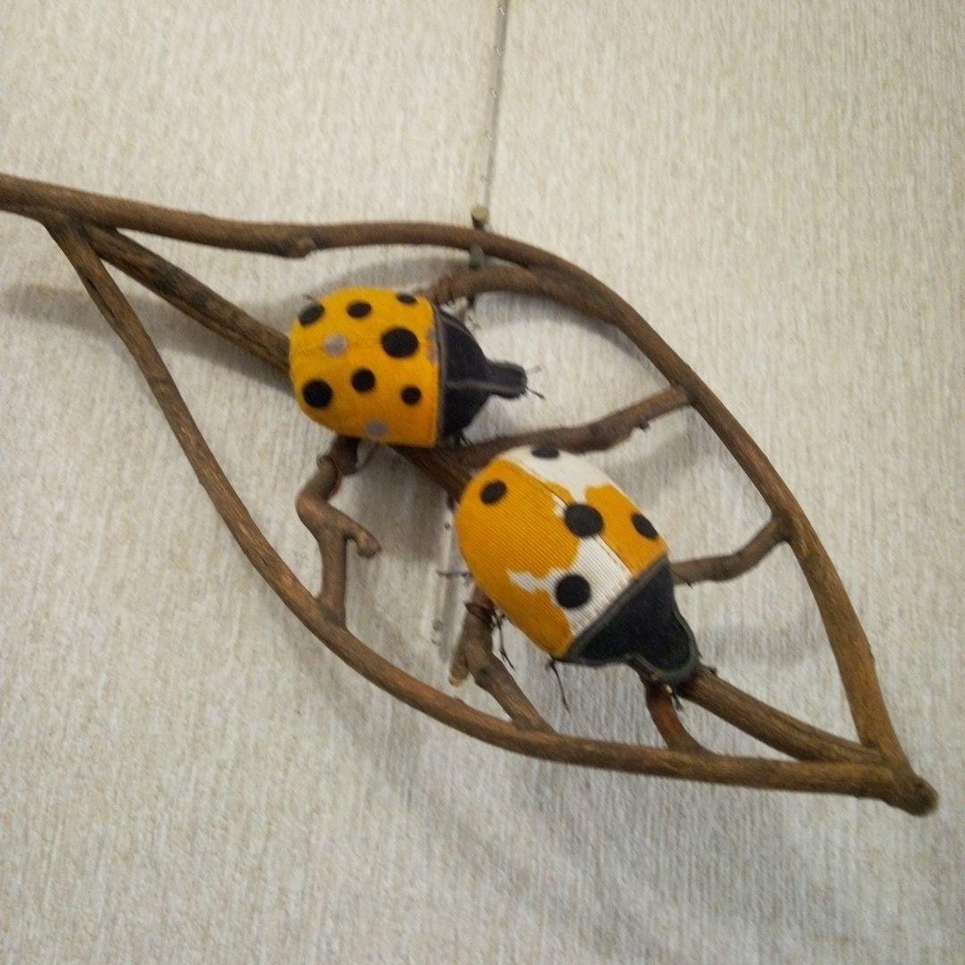 藤の木を葉っぱに、てんとうむし