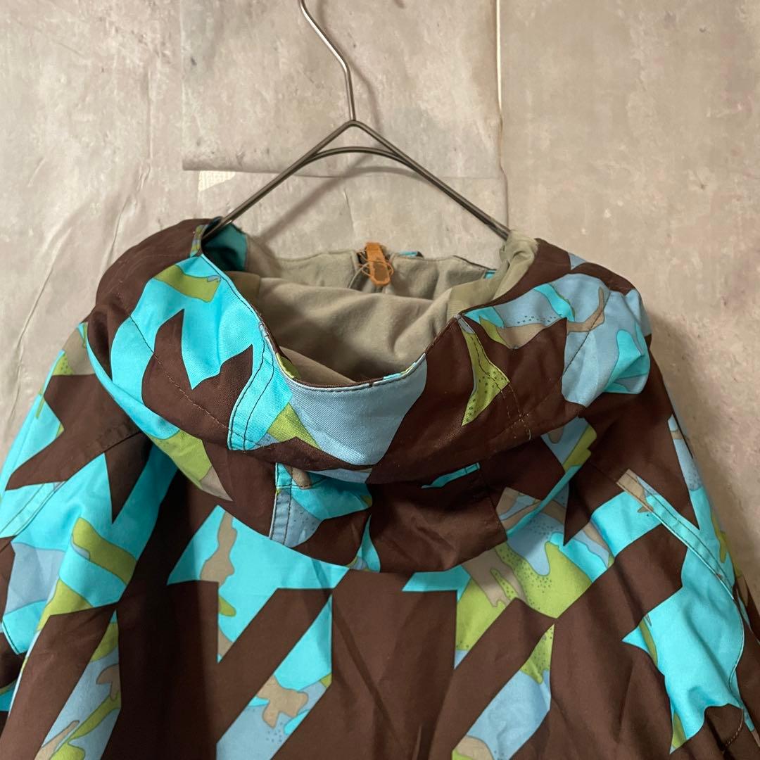 Burtonバートンスキーウェアスノーボードジャケットパーカーフード付青水色茶色