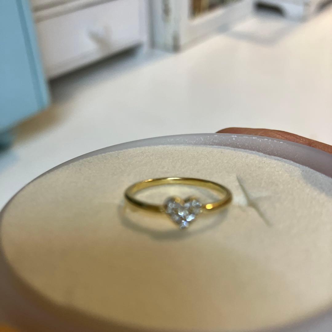 アーカーハートパヴェ 18金ピンキーリング