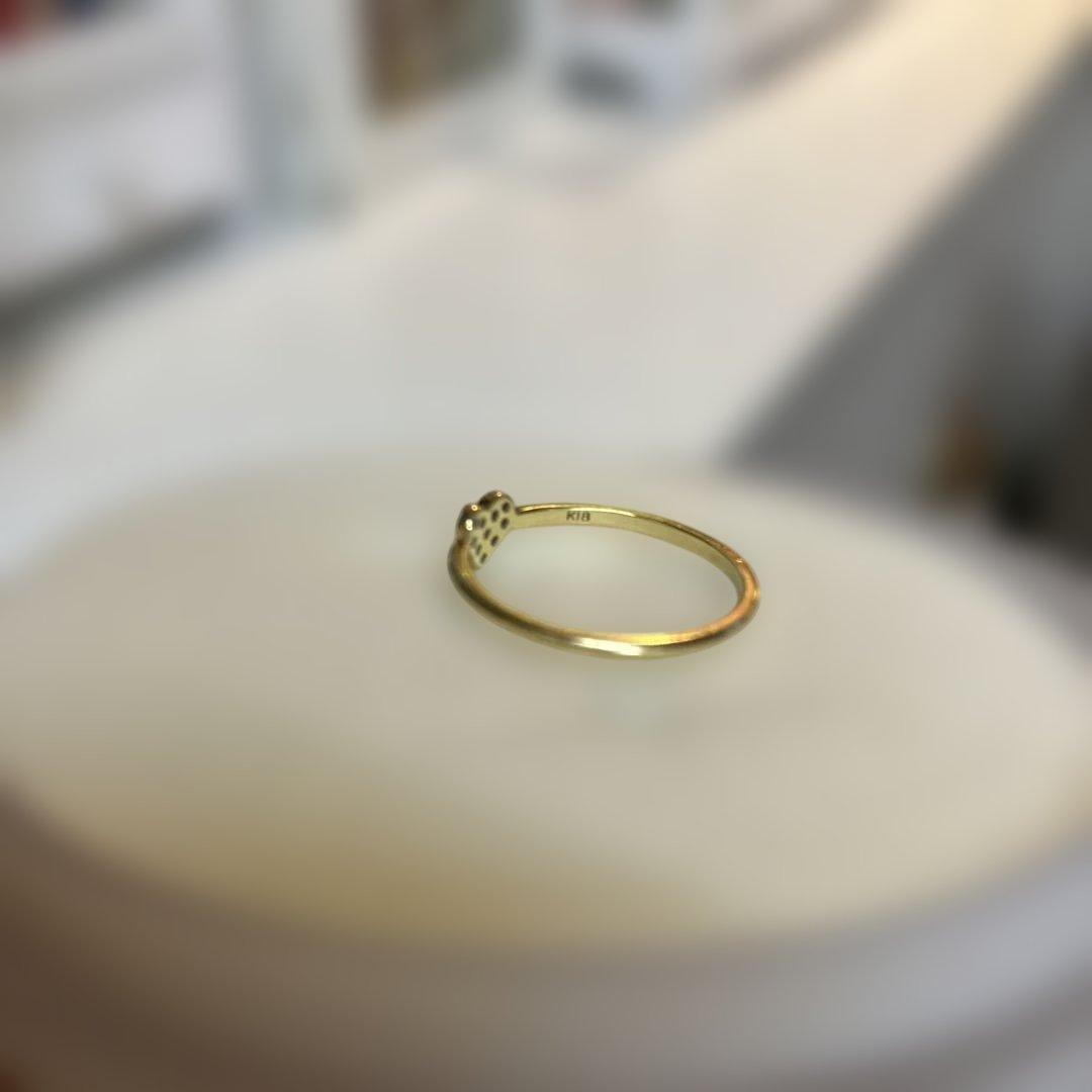 アーカーハートパヴェ 18金ピンキーリング