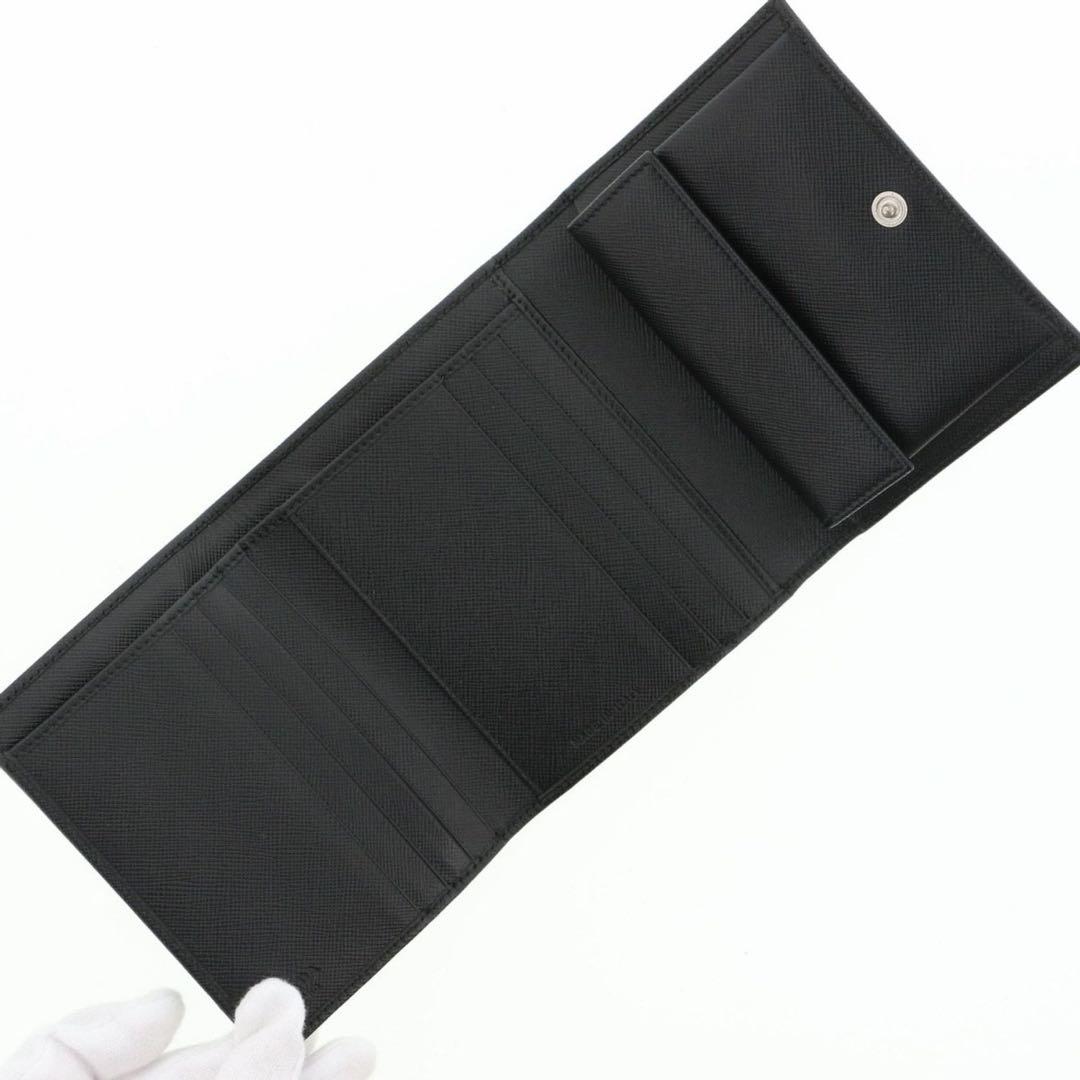 PRADA プラダ 三つ折り財布 ブランド ブラック系 ウォレット 三角ロゴ