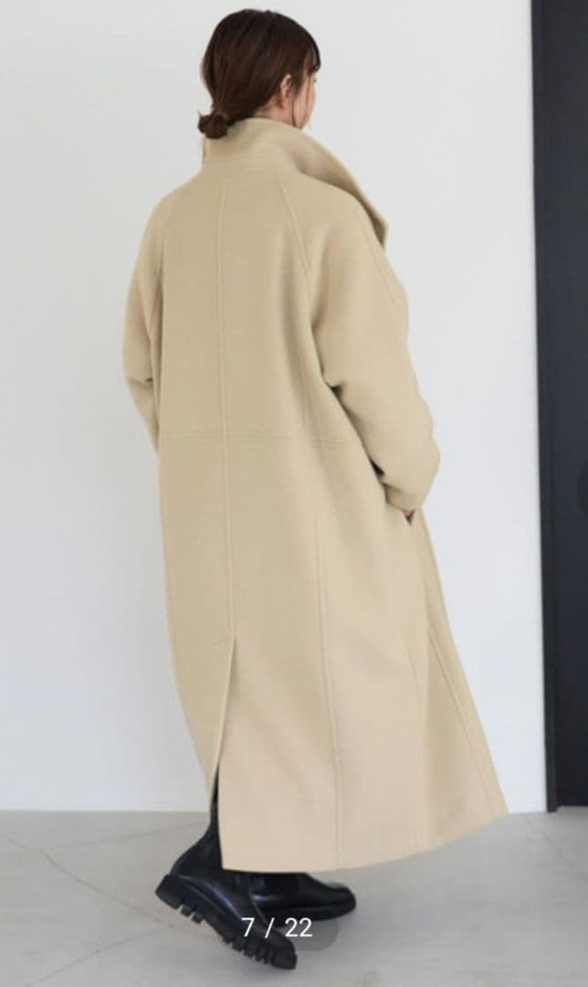 SLOBE IENA スタンドコクーンコート　38 ベージュ