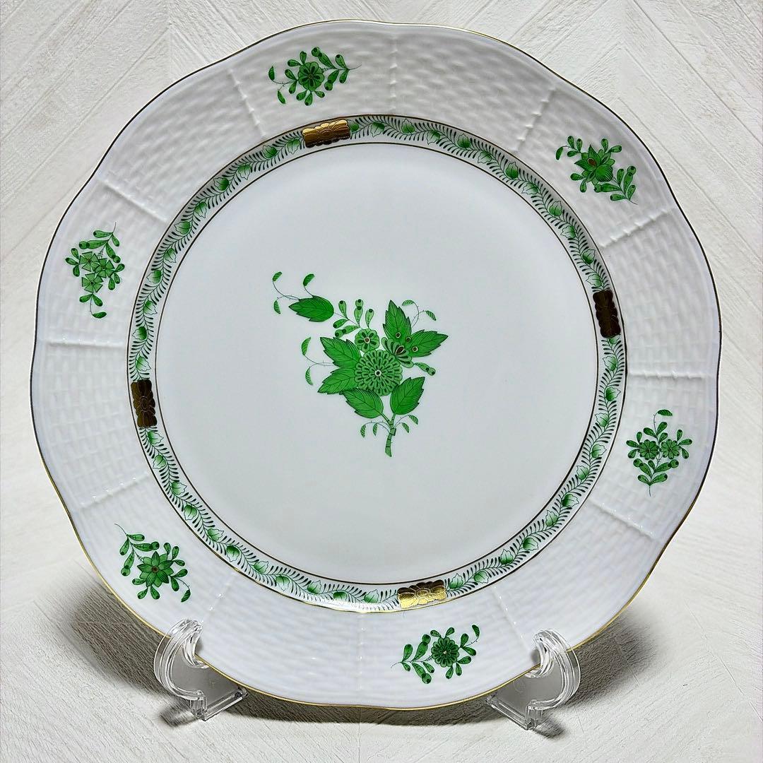 HEREND ヘレンド アポニー・グリーン プレート 25cm 6枚セット