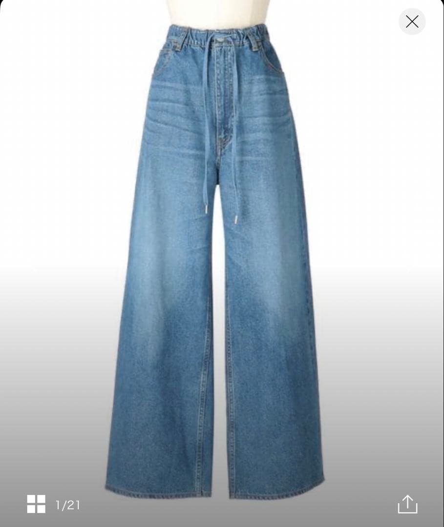 蛯原友里さん着用⭐︎Drawer ドゥロワー ドロスト　デニム　パンツ　34