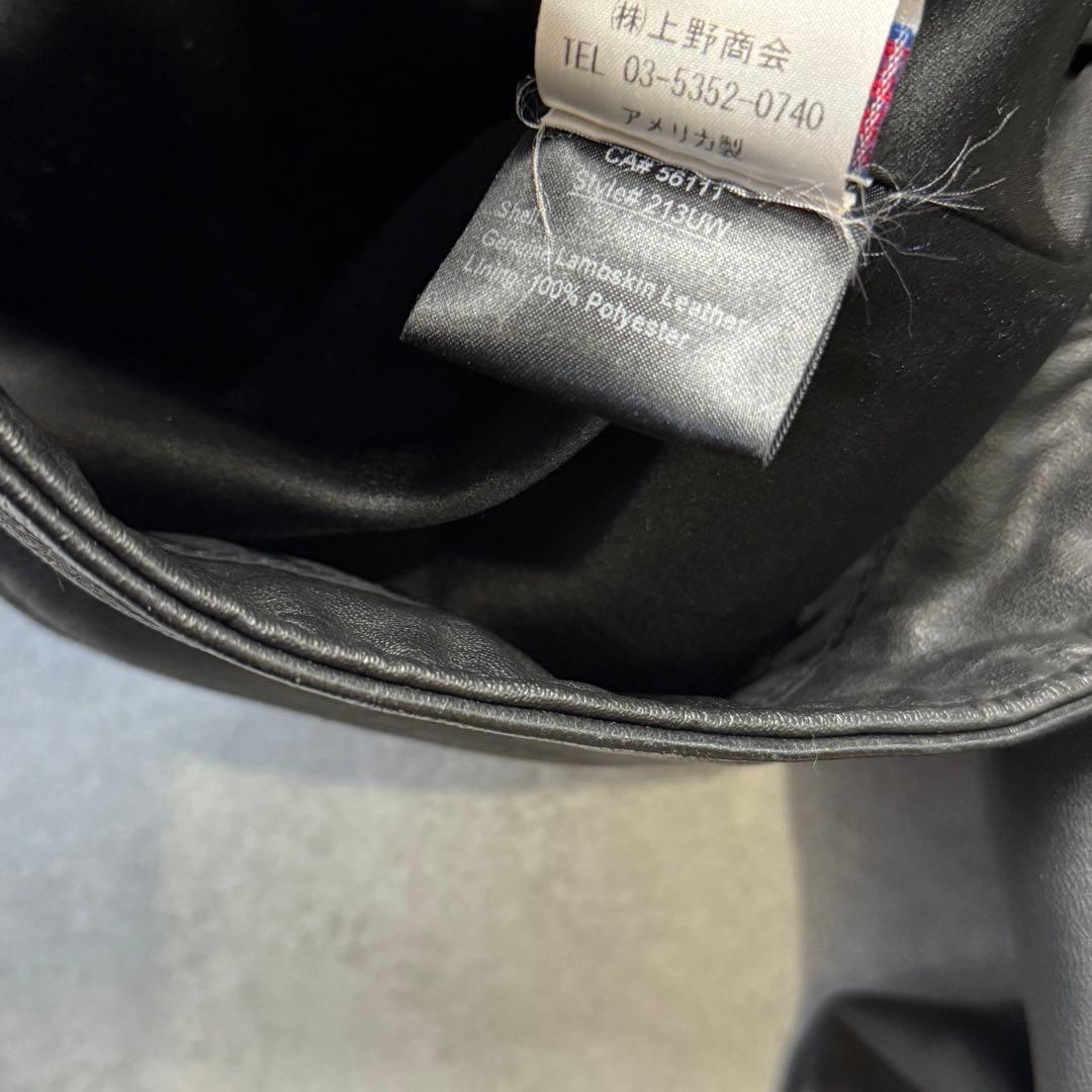 Schott レディースワンスター黒Sラムレザーライダースジャケット213uｗ