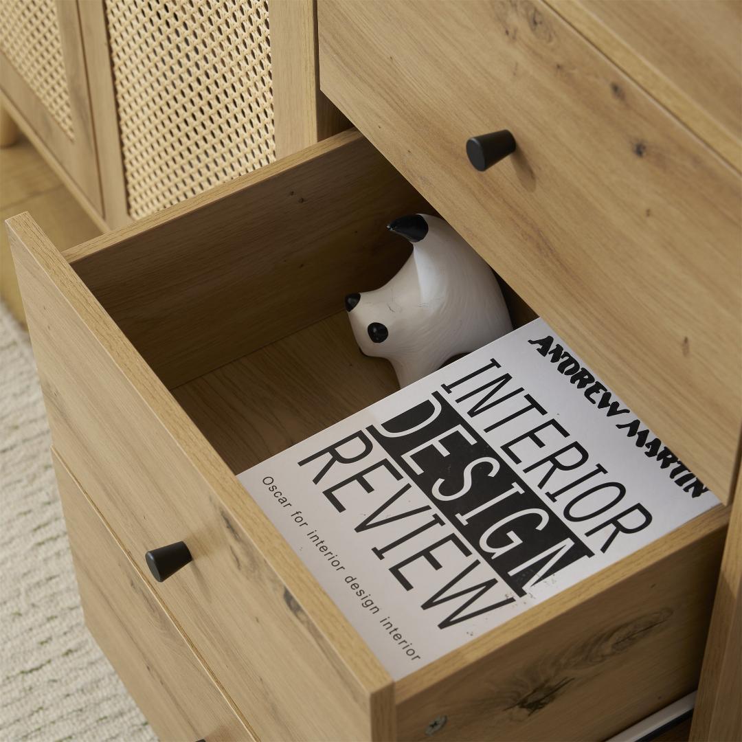 人気再入荷！大容量キャビネットリビング 収納 ローボード　NATURAL