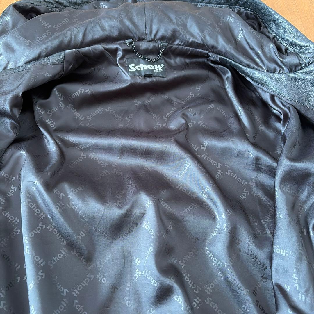 Schott NYC　LEATHER FULLZIP PARKA　L