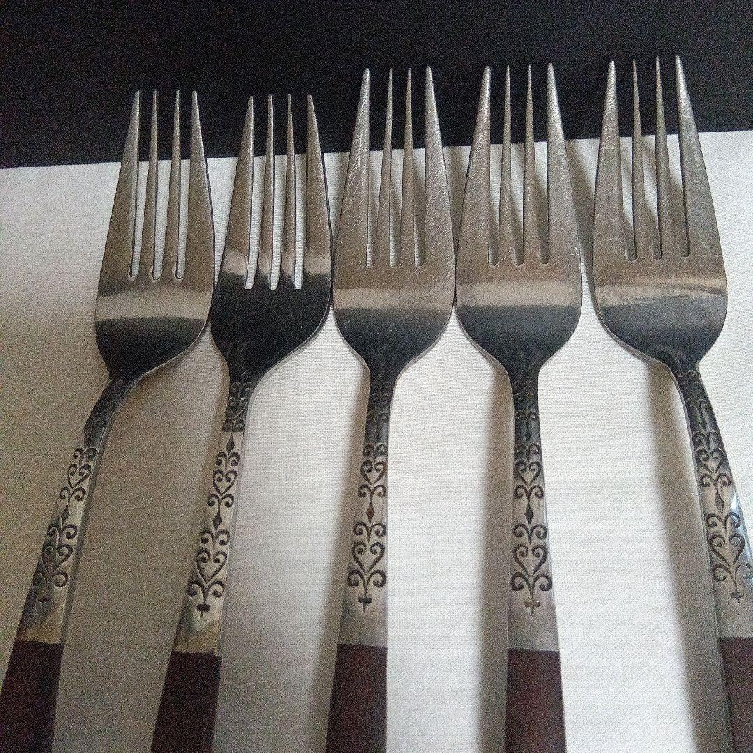 ミッドセンチュリー　カトラリー　フォーク／スプーン２種　12本