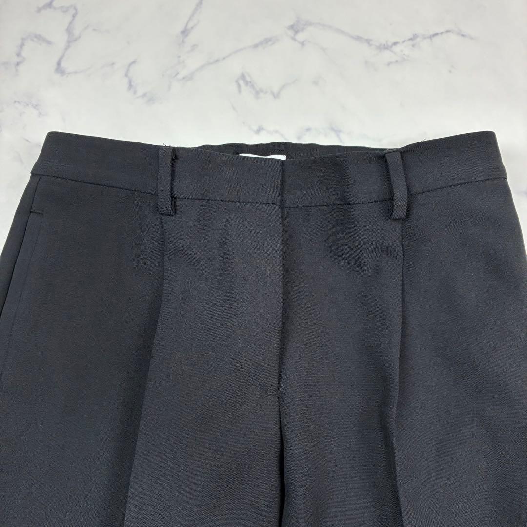 PLST　パンツスーツ　セットアップ　ノーカラージャケットM　パンツL　ブラック