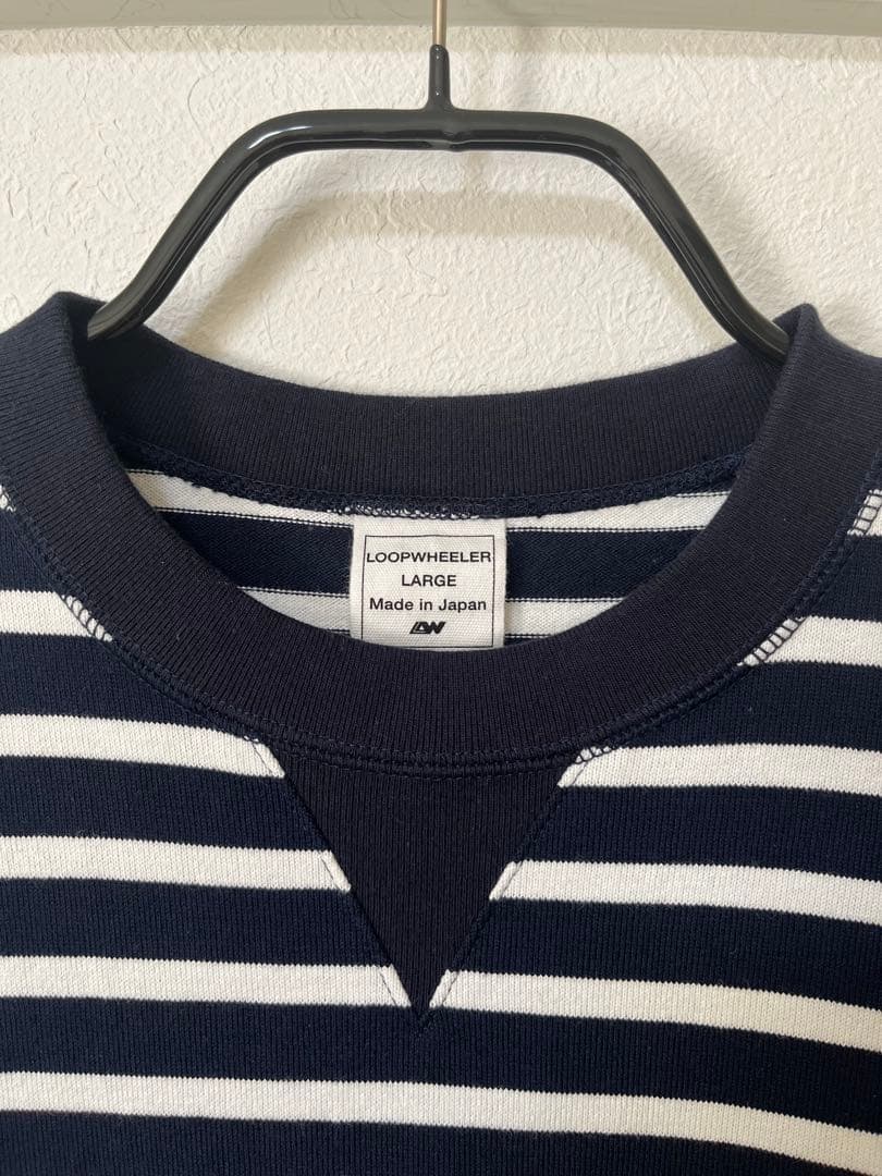 LOOPWHEELER ボーダー　長袖　L
