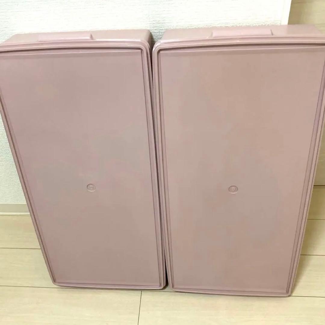 【タッパーウェア】衣装ケース スーパーケース くすみピンク 2個