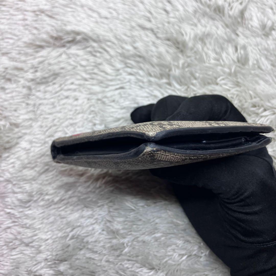 GUCCI キングスネーク GGスプリーム 二つ折り財布 GG柄 PVC ヘビ