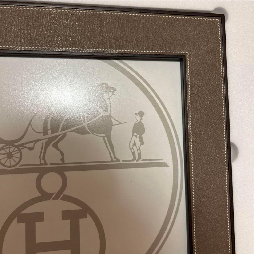 エルメス　フォトフレーム　プレイヤード　GM マホガニー　ベージュ　写真立て