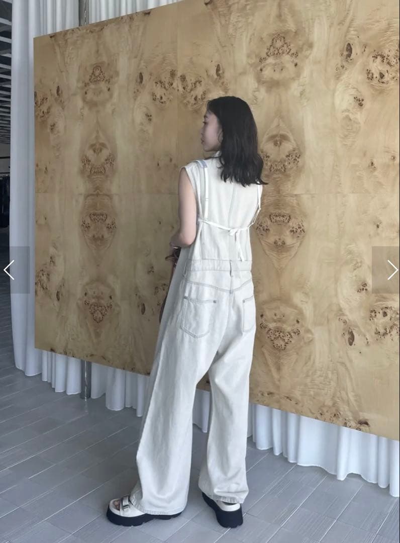 MEDI GRUNGE DENIM WIDE ROMPERS　アイボリーM