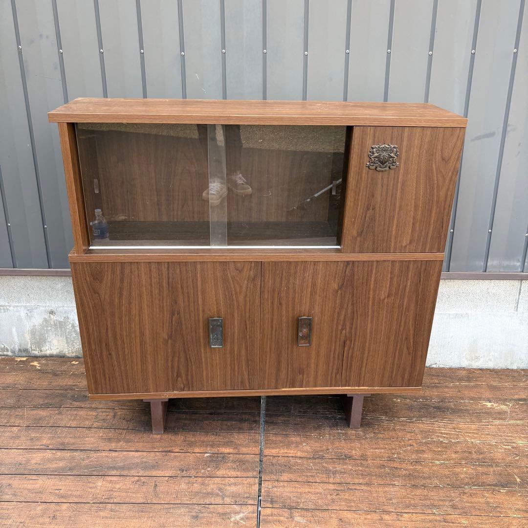 昭和レトロ サントリーウイスキー ミッドセンチュリー古家具 飾り棚 サイドボード