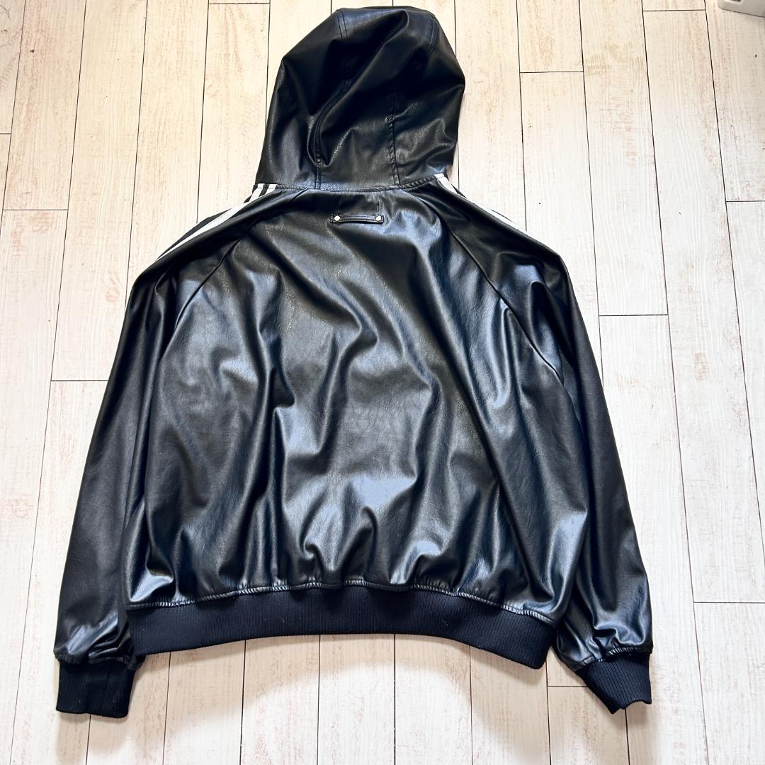 ADRER アドラー フェイクレザー セットアップ ジップパーカー ワイドパンツ