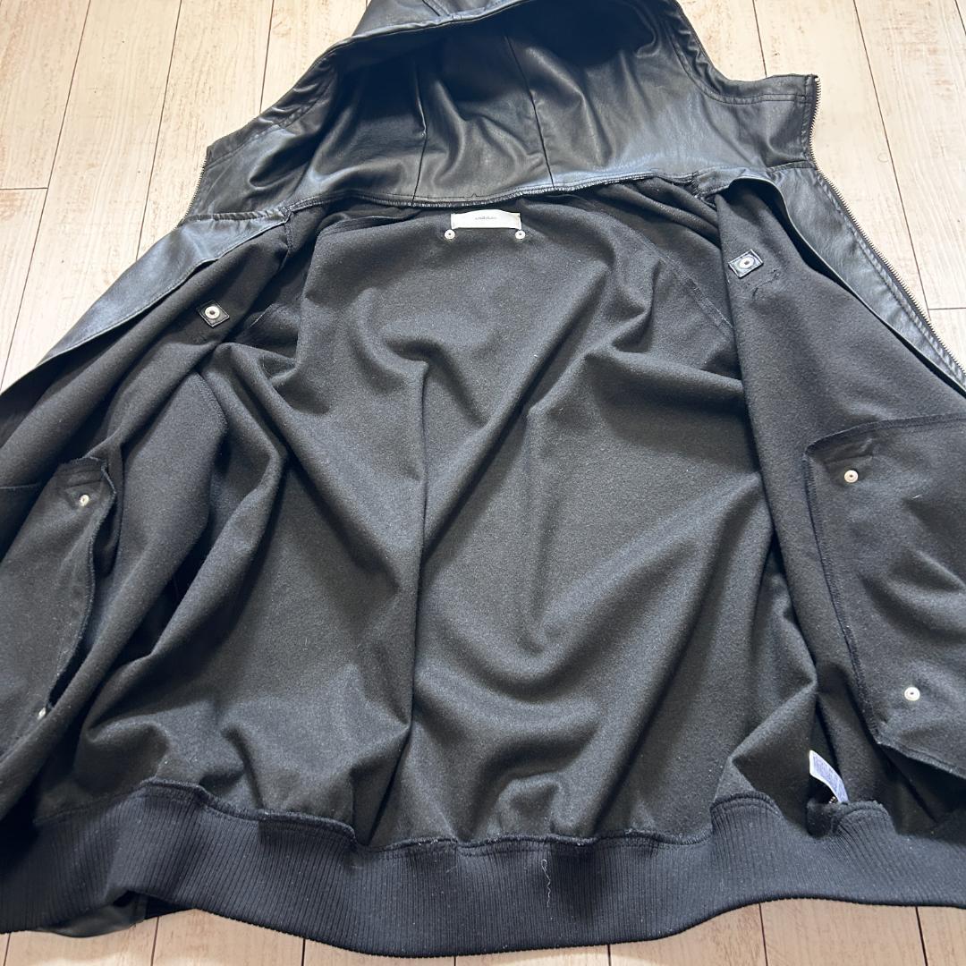 ADRER アドラー フェイクレザー セットアップ ジップパーカー ワイドパンツ