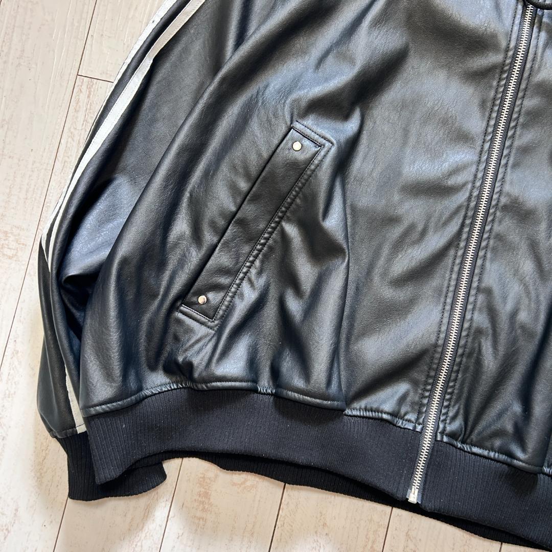 ADRER アドラー フェイクレザー セットアップ ジップパーカー ワイドパンツ