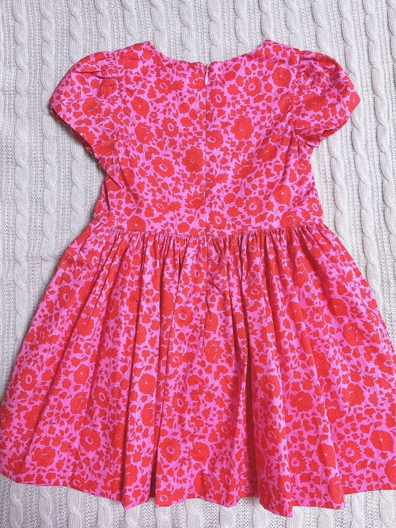 新品　Jacadi × LIBERTY 花柄　半袖ワンピース ピンク　4A