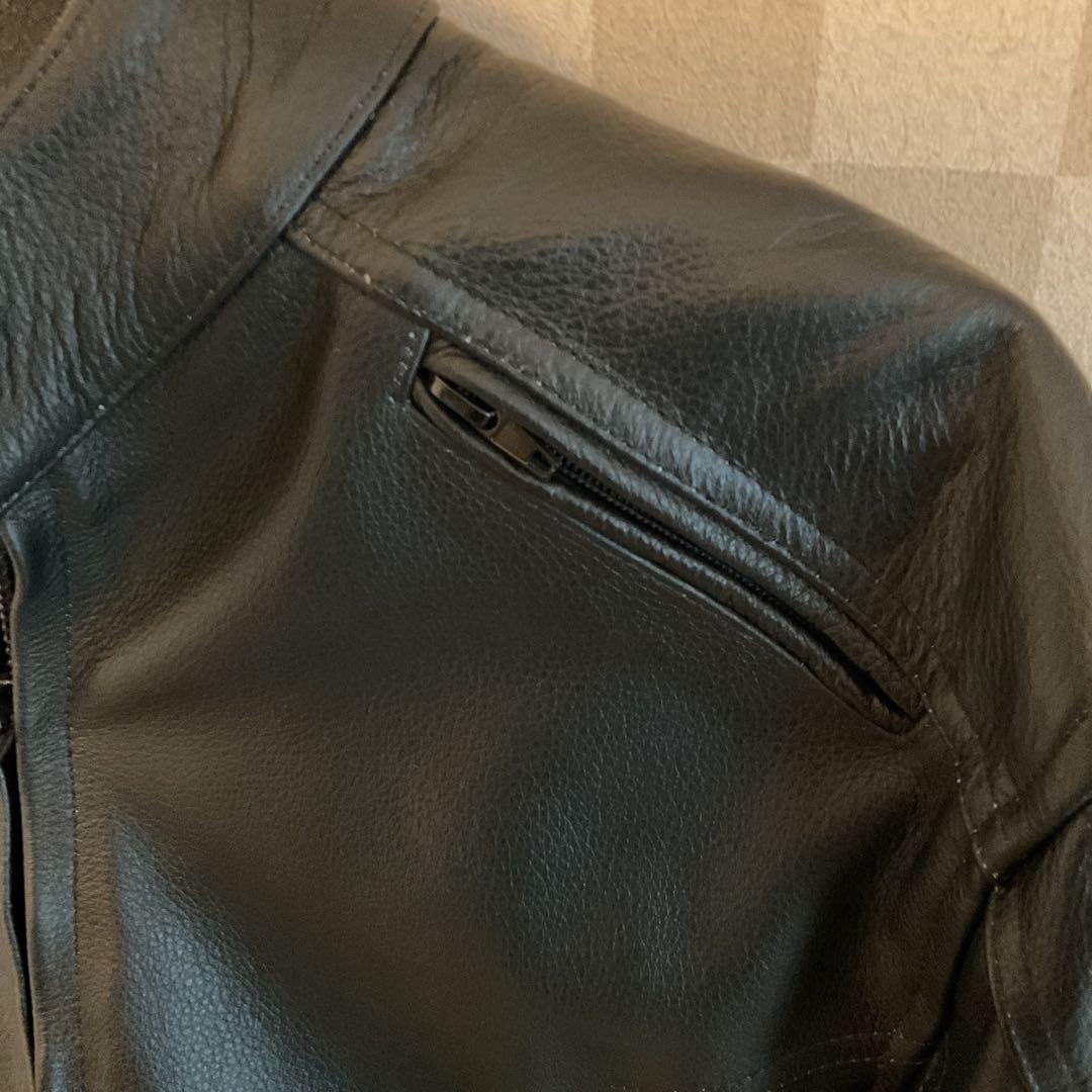GENUINE LEATHER バイク　レザージャケット プロテクター付き