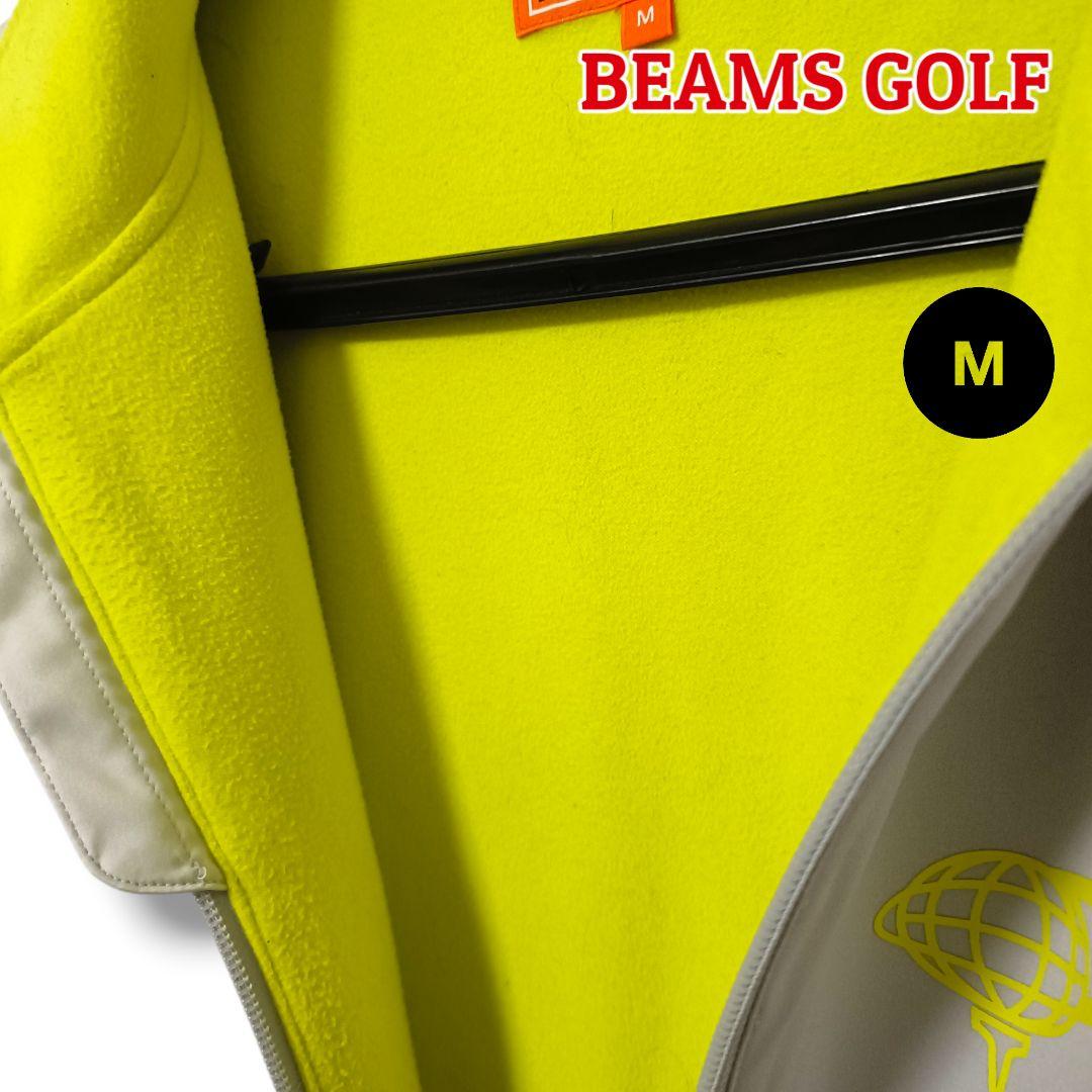 【彩りイエロー】ビームスゴルフ フルジップブルゾン M グレー メンズ ゴルフ