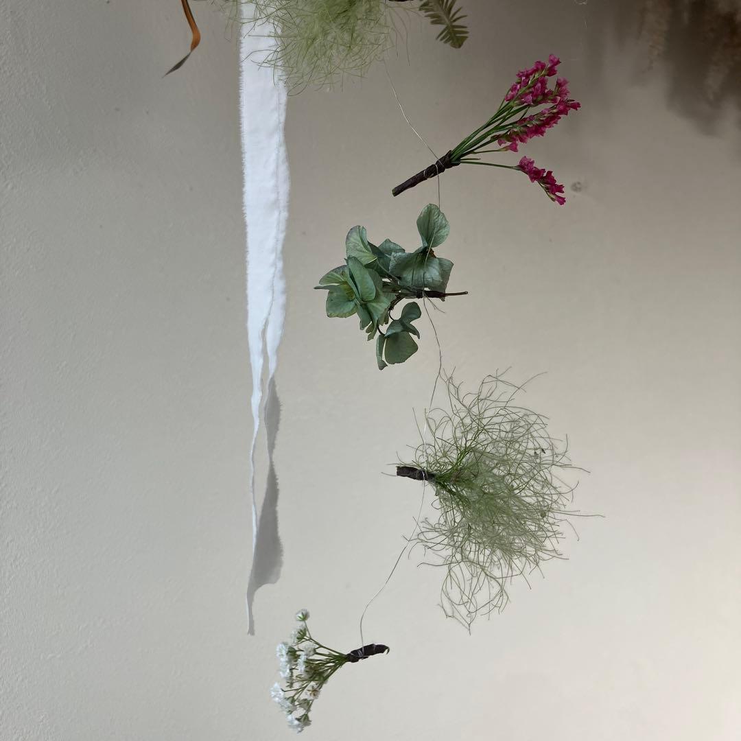 スモークツリー とアンティーク紫陽花　エリンジウムのフライングリース　グレビレア