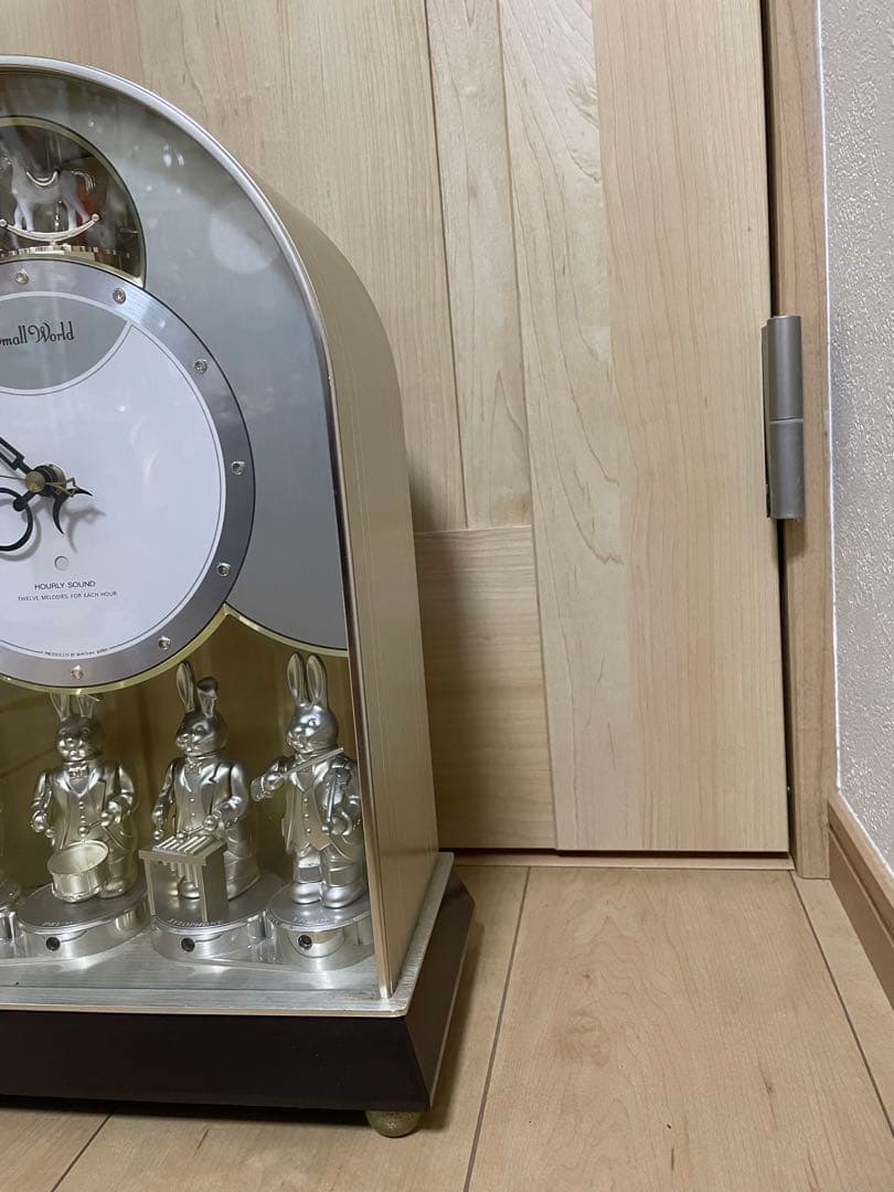 【美品】Small World ウサギ音楽隊　置き時計　からくり時計　動作確認済